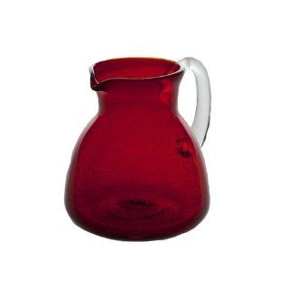 Shop Abigails Romanza Ruby Red Glass Pitcher with Bubbles at the  Home Dcor Store
