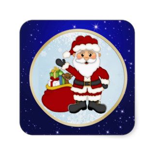 Cute Santa and presents Christmas Sticker