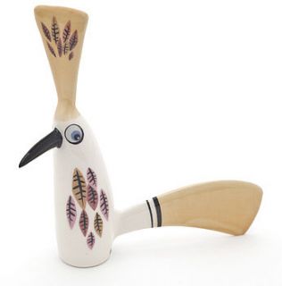 crested chatter bill ceramic bird by hannah turner ceramics