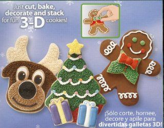 Wilton Cookie Cutters 3D Stackable Holiday Deer, Tree & Gifts, Gingerbread Boy ~ 9 Metal Cutters Total ~ Makes 3 Large Characters Over 5" Tall Kitchen & Dining