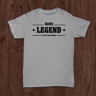 personalised legend t shirt by flaming imp