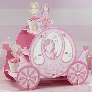 pink princess party carriage cake stand by ginger ray