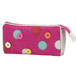 polka dot and button cosmetic bag by retreat home