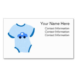 Cute Blue Baby Outfit with Car Business Card