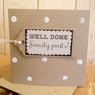 'well done smarty pants' card by boo boo and the bear