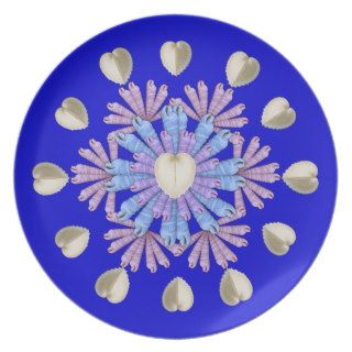 Blue Seashell Sailor's Valentine Novelty Plate