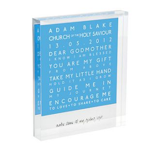 personalised christening acrylic block by a.musing