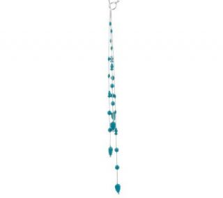 Southwestern Sterling Liquid Silver Turquoise Lariat Necklace —