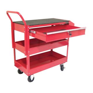Excel Rolling Tool Cart with Locking Drawer — 300-Lb. Capacity, Model# TC301C-RED  Work Carts