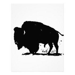 Black & White Buffalo Silhouette Letterhead Template
