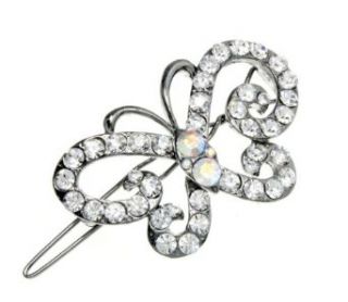 Crystal Clear Swirling Wing Butterfly Hair Clip Clothing