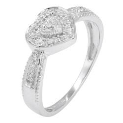 Sterling Silver Diamond Accent Heart Ring Diamond Rings