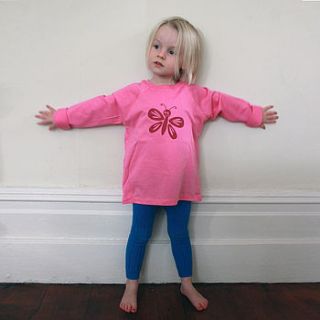 bella butterfly long sleeved girl's t shirt by tobytogs