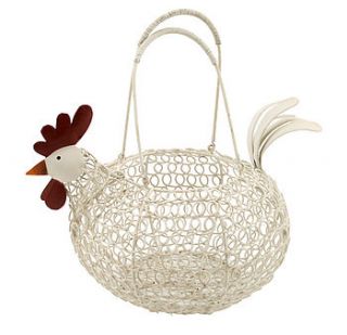 white chicken egg basket by the contemporary home