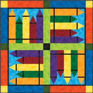 My First crayons, quilt pattern, uses fat quarters of fabric, makes 40 square"