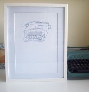 typewriter illustration print by laurel howells
