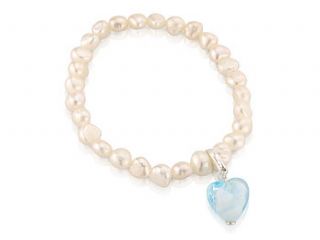 pearl bracelet with optional glass heart by argent of london