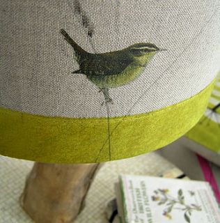 wren and wildflower linen lampshade by mogwaii design