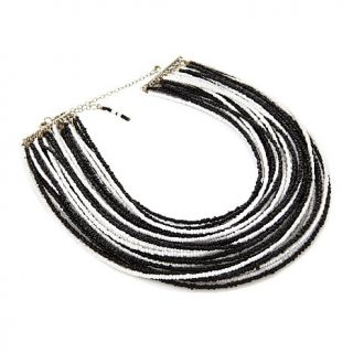 BAJALIA "Pratima" Black and White 15" Layered Necklace
