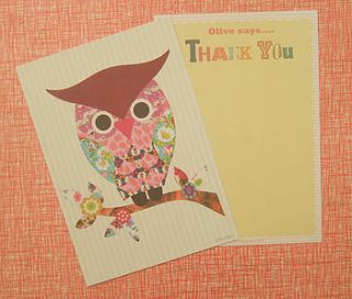 12 personalised child's thank you cards by petra boase