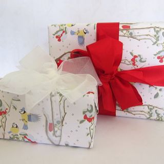 blue tits gift wrap set by amber burge