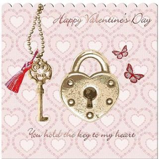 amour padlock and key valentine's card by cavania