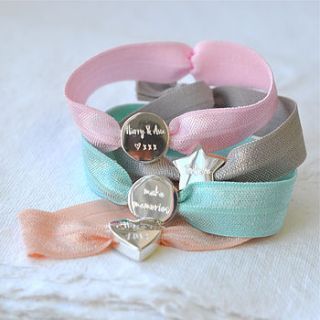 personalised pastel stretch bead bracelet by lily belle
