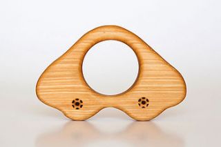 organic wooden car teether by wooden toy gallery