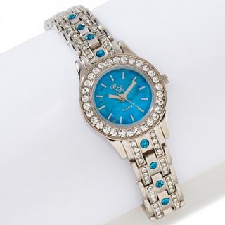 Colleen Lopez Crystal Pavé Gemstone Dial Bracelet Watch
