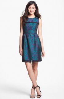 Ivy & Blu Brocade Fit & Flare Dress (Petite)