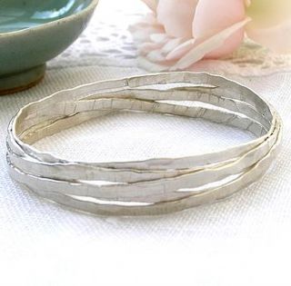 wrapped silver bangle by anna k baldwin