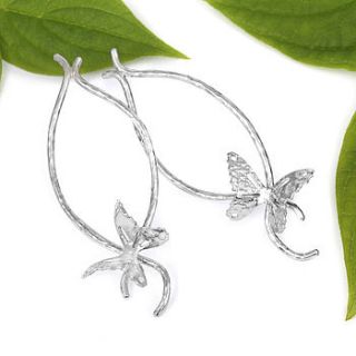 butterfly silver twisted wave earrings by kimberley selwood
