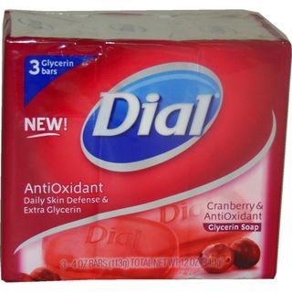 Dial Cranberry AntiOxidant Glycerin Soap (Pack of 3) Dial Soaps