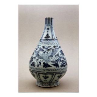 Blue and white vase, Yuan Dynasty Print