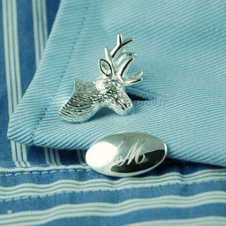 stag's head cufflinks by highland angel