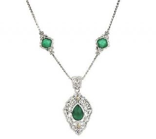 JAI John Hardy Bali Lanna Sterling/14K 4.60ct Green Agate Necklace —