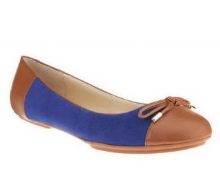 Isaac Mizrahi Live Suede Ballet Flat with Bow —