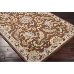 Hand tufted Tapestry Golden Brown Wool Rug (5' x 8') 5x8   6x9 Rugs