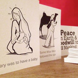 10 individual nativity christmas cards by old threads