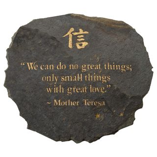 Volcanic Slate 'We can do no Great Things' Engraved Stone (Indonesia) Accent Pieces