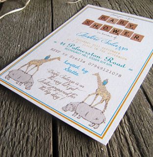 personalised 'baby shower' invitation by precious little plum