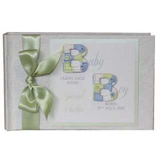 personalised baby boy letters photo album by dreams to reality design ltd