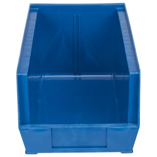 Quantum Storage Heavy Duty Stacking Bins — 14 3/4in. x 8 1/4in. x 7in. Size, Blue, Carton of 12  Ultra Stack   Hang Bins
