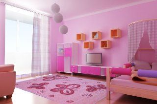 Kinder Teppich Schmetterling Rosa Verschiedene Gren (80x150cm) Küche & Haushalt