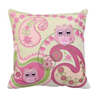 Cute pillow with Baby owls and Paisley designs.