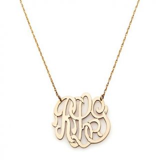 Moon and Lola Metal Script Monogram 16" Necklace   Large