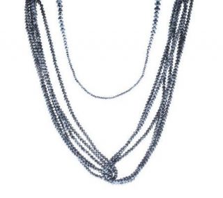 Susan Graver Multi Strand Metallic Faceted Bead Necklace —