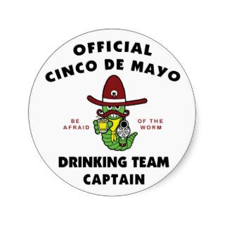 Cinco de Mayo Drinking Team Captain Stickers