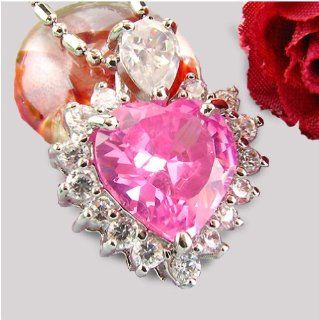 SWAROVSKI Elements Diamond Heart pink Herz Kette 18 Karat vergoldet Weigold gestempelt Halskette gratis + Geschenkschatulle Küche & Haushalt