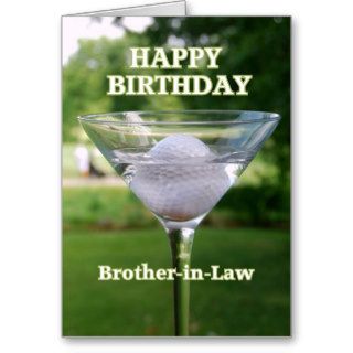 Brother in Law Martini Golf Ball Birthday Cards